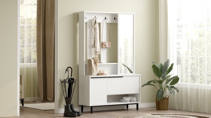 Hanah Home On11-W Perchero de Recibidor Blanco